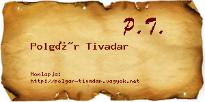 Polgár Tivadar névjegykártya